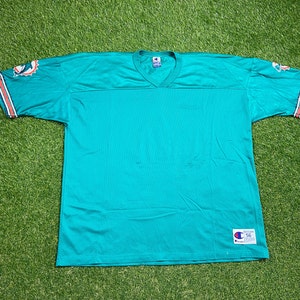 Vintage Miami Dolphins Jersey Campeón Tamaño 3X NFL Fútbol 305 Florida Marino 1990s 90s Blank
