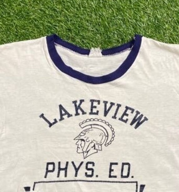 Vintage Lakeview Physical Education Crop Top Shirt Size Small S Classic Gym Workout Gear Exercise Weights 1990s 90s View 4