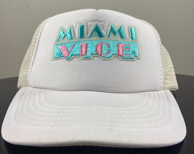 Vintage Miami Vice Snapback Hat Cap Designer Award OSFA Dolphins Marlins Heat Florida FL Dan Marino 1990s 90s Cap