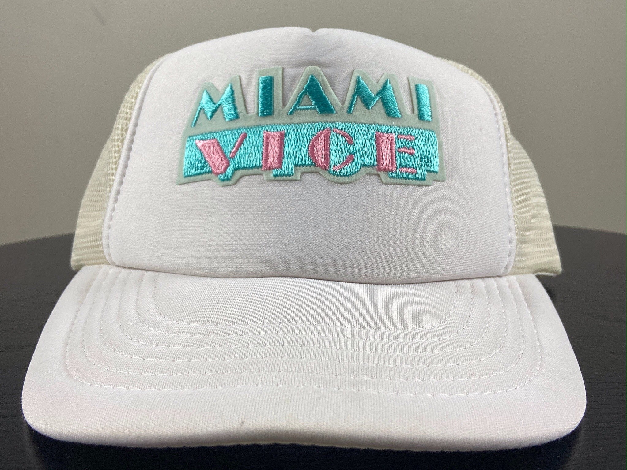 Vintage Miami Vice Snapback Hat Cap Designer Award OSFA Dolphins