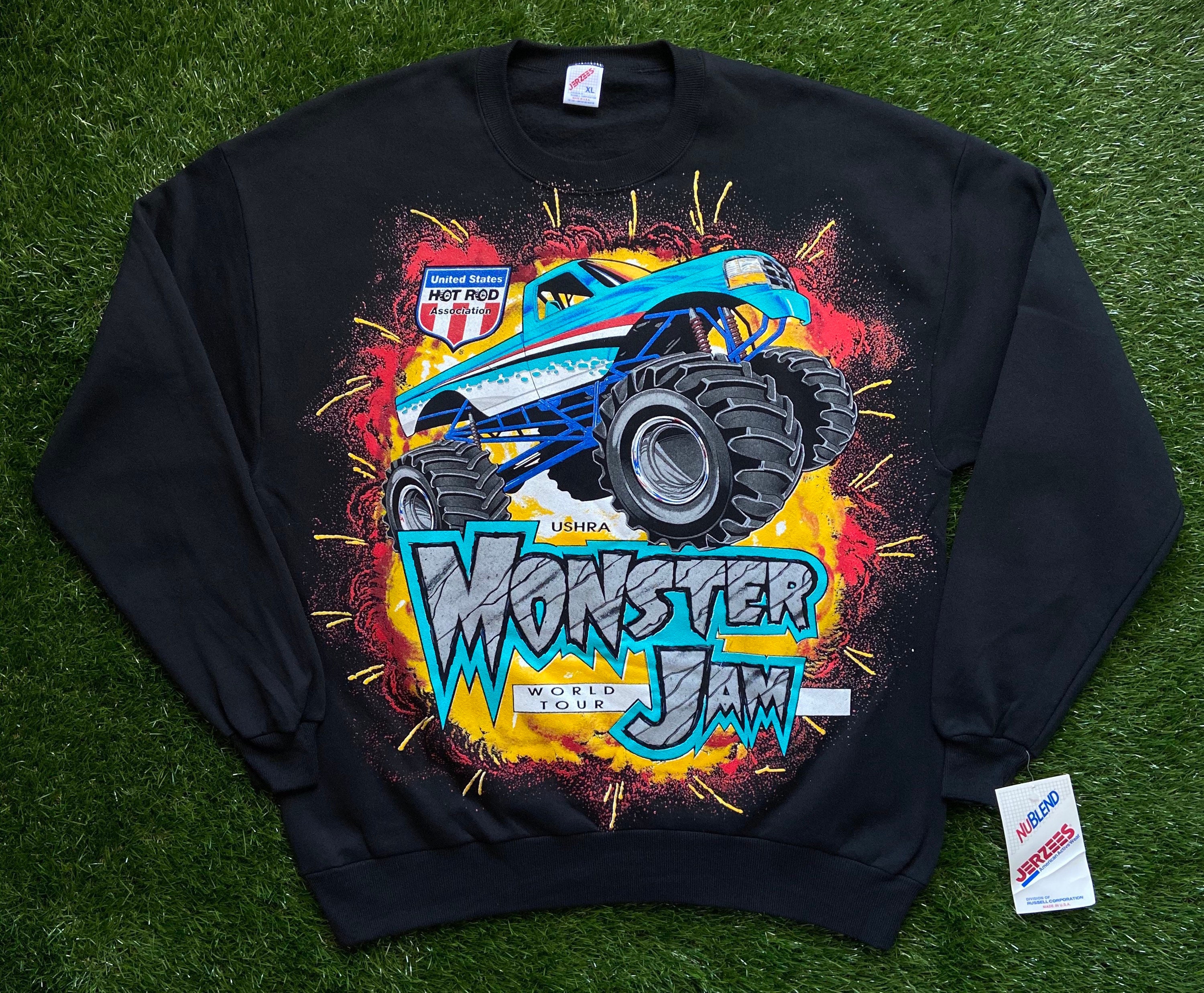 Vintage Monster Jam World Tour Crewneck Sweater Jerzees Xtra Etsy
