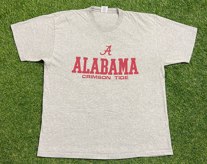 Vintage University of Alabama Crimson Tide T Shirt Tee Jerzees Size Xtra Large XL NCAA College Football 1990s 90s