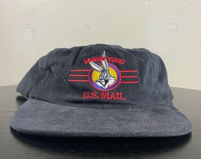 Vintage Looney Tunes Bugs Bunny Snapback Hat Made USA OSFA Cartoon Warner Bros Space Jam Animation 1990s 90s
