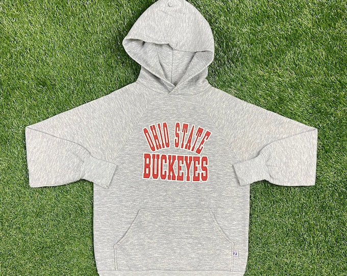 Vintage Ohio State University OSU Hoodie Sweatshirt Logo 7 Made USA Xtra Large XL Ncaa College Football Basketball Cleveland Tri Blend Rayon