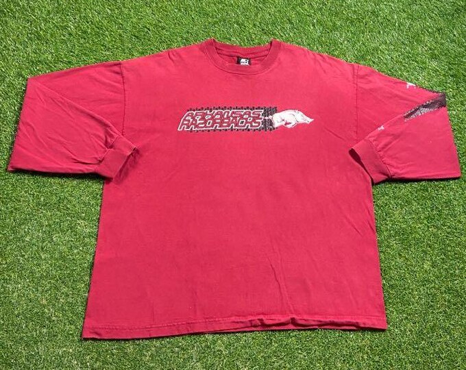 Vintage University of Arkansas Razorbacks Long Sleeve Shirt Tee Starter Size Xtra Large XL NCAA College Football Fayetteville 1990s 90s