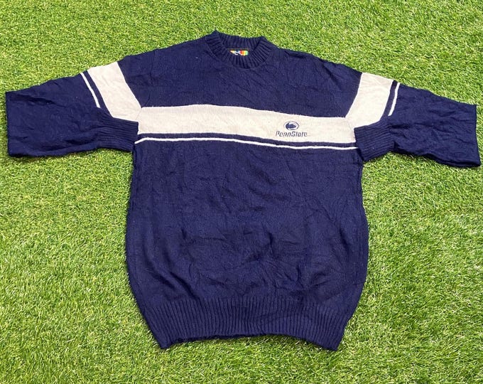 Vintage Penn State University Nittany Lions Knit Crewneck Sweater Made USA Size Medium M NCAA College Football Pennsylvania 1990s 90s