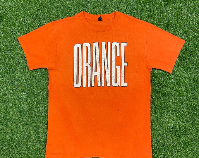 Vintage Syracuse University Orange Power T Shirt Tee Murphy Made USA Size Large L NCAA College Basketball Big Logo 1990s 90s New York NY