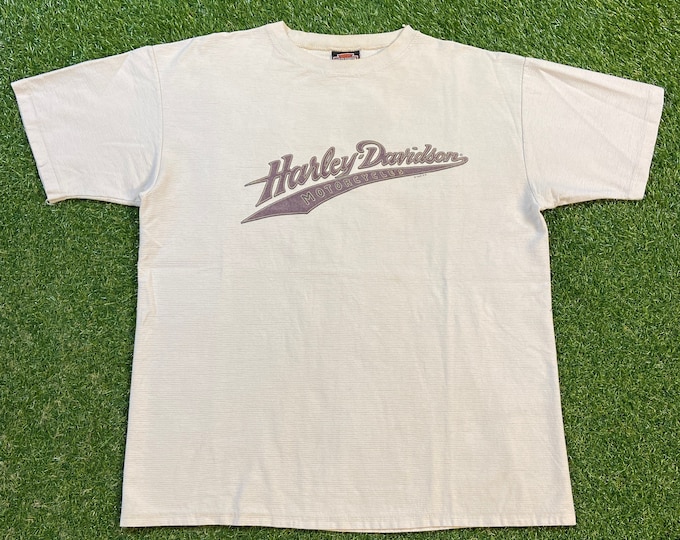 Vintage Harley Davidson T Shirt Tee Made USA Size Xtra Large XL HOG 3D Motorcycle Truckers Biker Nashville Tennessee 1990s 90s