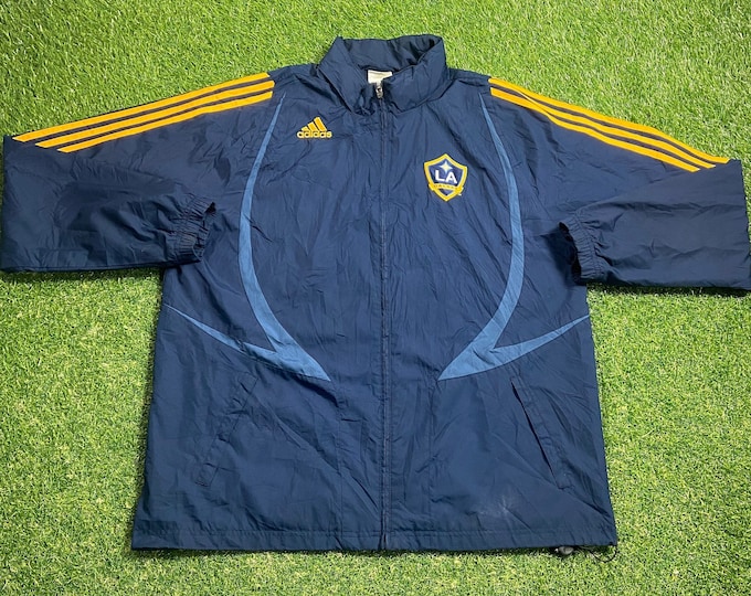 Vintage Los Angeles Galaxy Windbreaker Jacket Adidas Size Large L MLS Soccer  Club Futbol FIFA World Cup California 1990s 90s