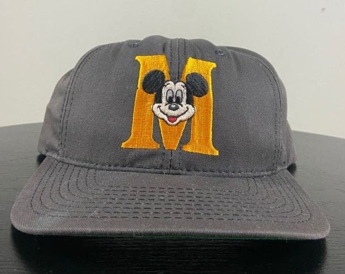 Vintage Mickey Mouse Snapback Hat Cap OSFA Made USA Walt Disney World Disneyland 1990s 90s