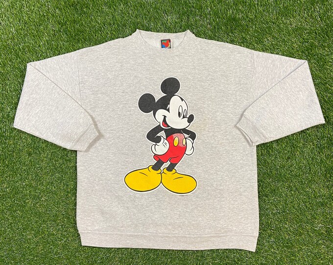 Vintage Mickey Mouse Crewneck Sweatshirt Size Xtra Large XL Made USA Walt Disney World Magic Kingdom Pull Over Comfy Oversized 1990s 90s