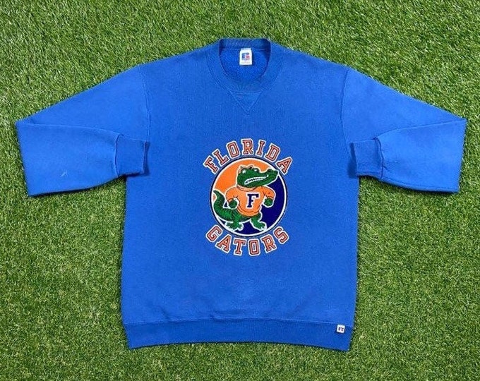 Vintage Gators University of Florida Crewneck Sweatshirt Made USA Size Medium Swamp UF Gainesville NCAA College Football Pull Over Oversized