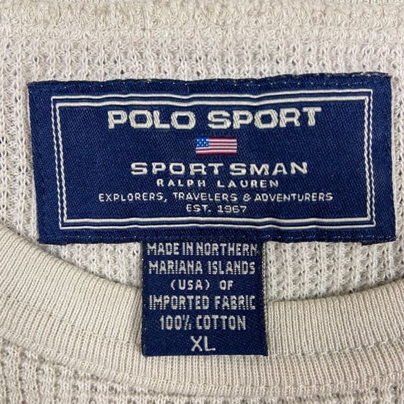 Vintage Polo Sport Sportsman Ralph Lauren Thermal Shirt Quality 90s Size Xtra Large XL RL American Apparel Bear Made USA Rare Quality Etsy