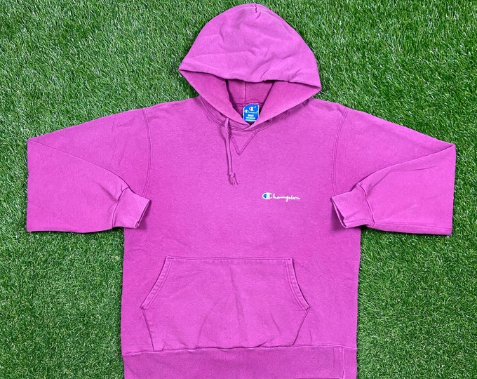 Vintage Purple Champion Hoodie Sweatshirt Size Large L Quality 1990's Great Fit Made USA Original 90s Pull Over