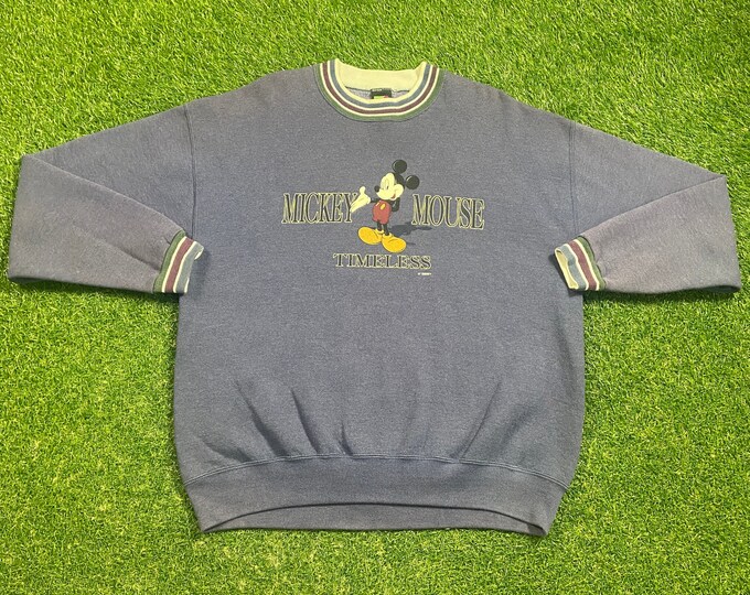 Vintage Mickey Mouse Crewneck Sweatshirt Made USA Size Xtra Large XL Walt Disney World Magic Kingdom WDW 1990s 90s Pull Over Oversized