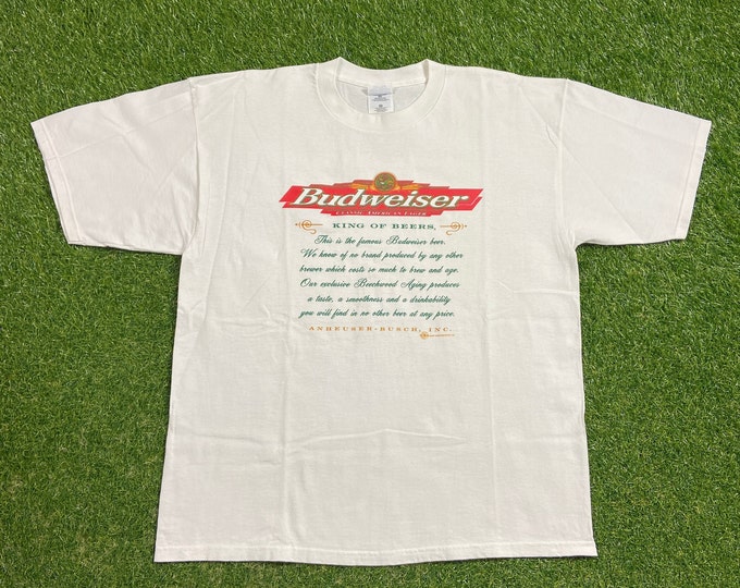 Vintage Budweiser T Shirt Tee Size Xtra Large XL Beer Brew Alcohol Drinks 1990s 90s Original