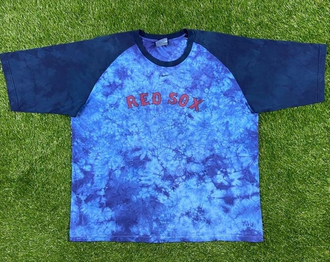 Vintage Boston Red Sox T Shirt Tee Nike Size XXL New England MLB Baseball Stadium 1990s 90s Custom Tie Dye Oversized