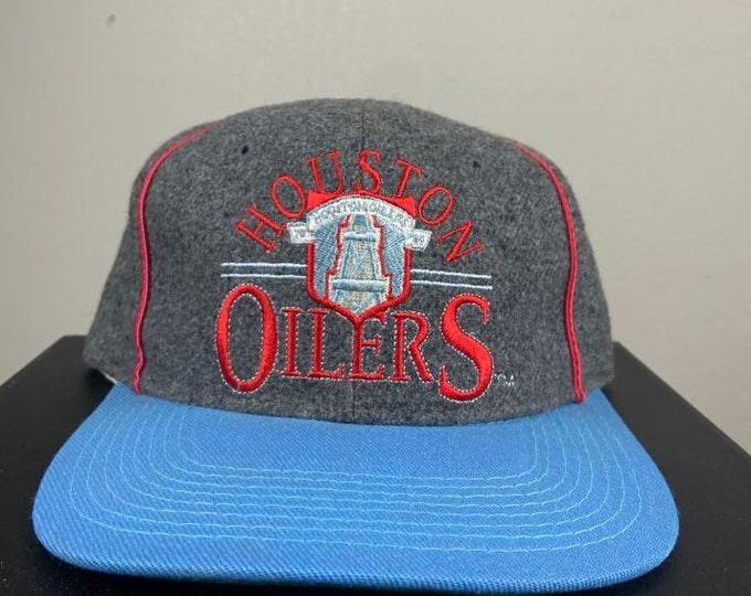 Vintage Houston Oilers Snapback Hat Cap The Game NFL Football Tennessee Titans Warren Moon 1990s 90s