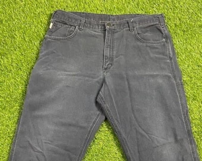Vintage Carhartt Dungarees Jeans Size 38 x 32 Hunting Hiking Quality Work Pants Blanket Lined Work Wear 1990s 90s