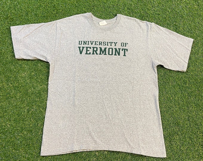 Vintage University of Vermont T Shirt Tee The Cotton Exchange Made USA Size Xtra Large XL Burlington Vermont UVM 1990s 90s