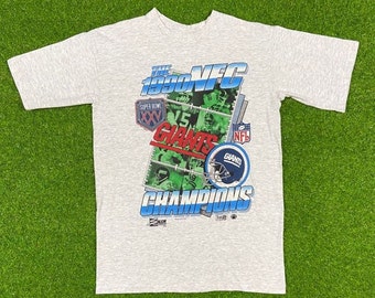 Vtg 1991 New York Giants Super Bowl XXV Champions T-shirt Blue XL