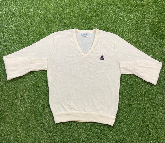 Vintage Izod V Neck Sweater Made USA 