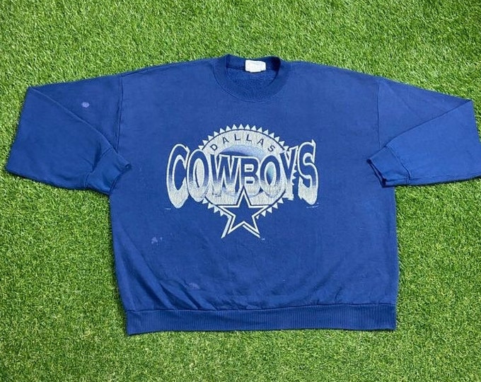 Vintage Dallas Cowboys Crewneck Sweatshirt Made USA Size XXL 2XL NFL Football Texas 1990s 90s Pull Over Oversized