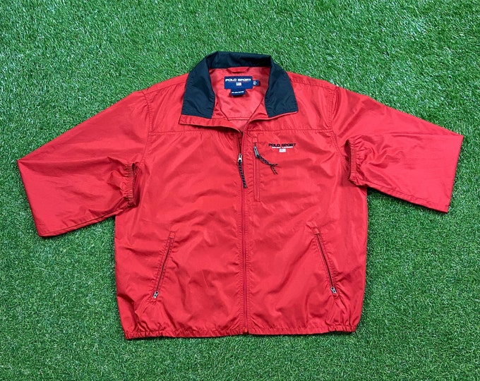 Vintage Polo Sport Ralph Lauren Windbreaker Jacket Size Large L Quality 90s Light Rain Coat RL American Apparel