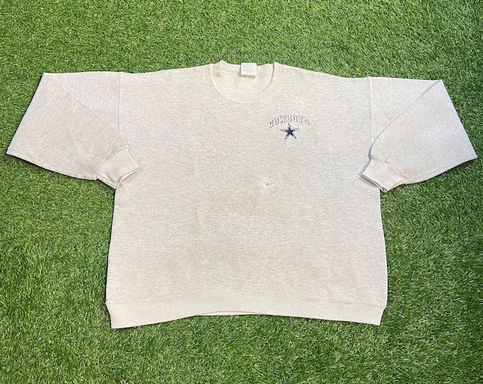 Vintage Dallas Cowboys Crewneck Sweatshirt Made USA Size Xtra Large XL NFL Football Aikman Texas Pull Over Oversized 1990s 90s