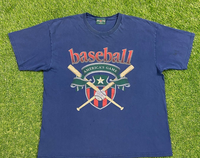 Vintage Baseball America's Game T Shirt Tee American Eagle Outfitters Made USA Size Large L MLB Baseball