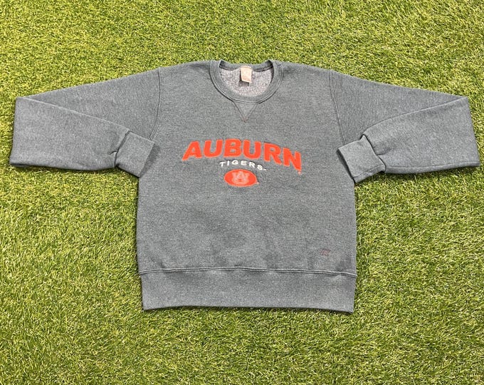 Vintage Auburn University Tigers Crewneck Sweatshirt Size Small S Retro Alabama Sec War Eagle NCAA College Football Pull Over Oversized 90s
