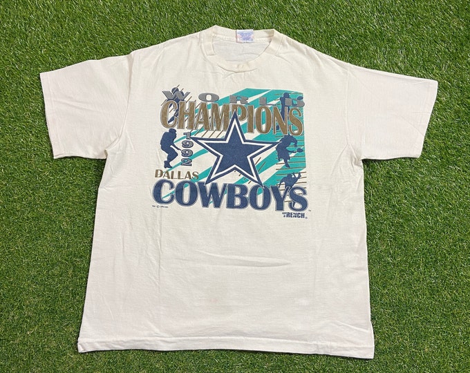 Vintage Dallas Cowboys T Shirt Tee Trench Made USA Size Xtra Large XL NFL Football Aikman Texas 1990s 90s
