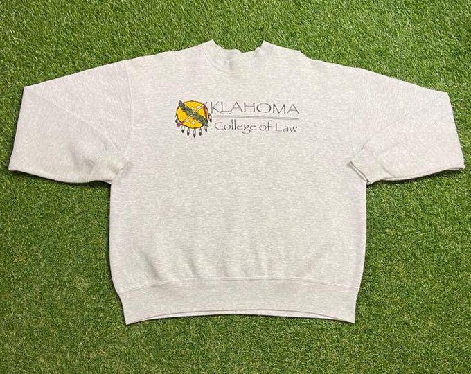Vintage Oklahoma College of Law Crewneck Sweatshirt Made USA Size Xtra Large XL University of Oklahoma OU Norman Pull Over 1990s 90s
