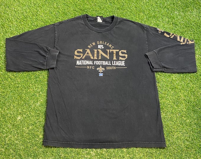 Vintage New Orleans Saints Long Sleeve Shirt Size Large L NFL Football NOLA Brees Louisiana Original Classic 1990s 90s