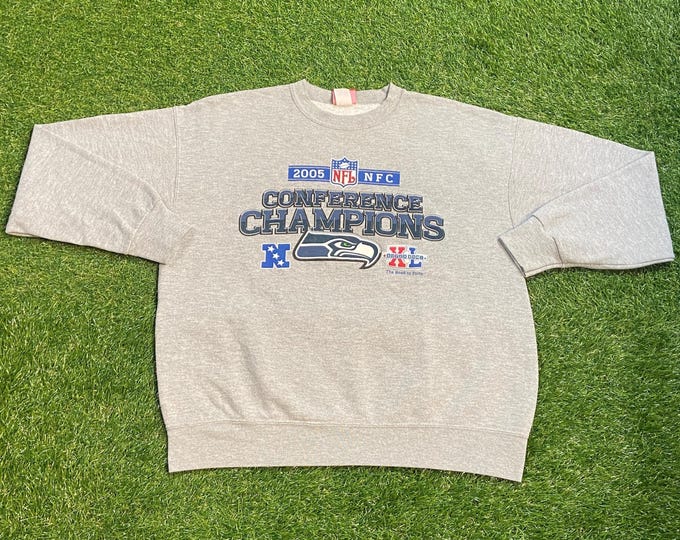 Vintage Seattle Seahawks Crewneck Sweatshirt Size Large L NFL Football Washington 00s Pull Over Oversized