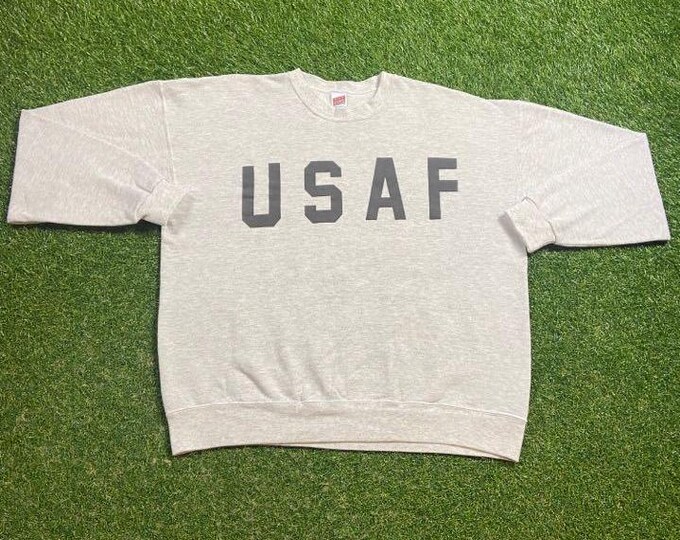 Vintage United States Air Force Crewneck Sweatshirt Made USA Size Xtra Large XL USAF Military Army Navy Marines Pull Over Oversized 1990s