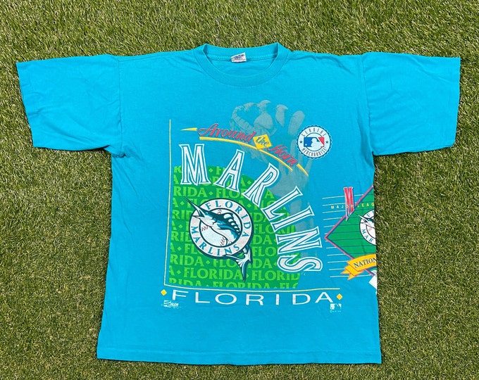 Vintage Florida Marlins T Shirt Tee Salem Sportswear Made USA Size Xtra Large XL MLB Baseball Miami Fl
