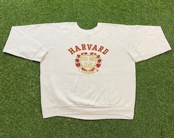 Moletom vintage da Universidade de Harvard, tamanho GG (XXG), fabricado nos EUA, estilo universitário da NCAA, Ivy League, clássico, anos 90.