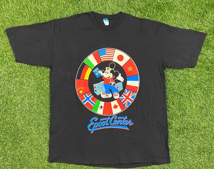 Vintage Epcot Center Mickey Mouse T Shirt Tee Made USA Walt Disney World Magic Kingdom Classic Size Xtra Large XL Rare
