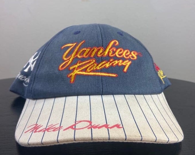 Vintage New York Yankees Snapback Hat Cap Made Usa OSFA MLB Baseball Bronx Original Jeter Nascar Racing NHRA 1990s 90s