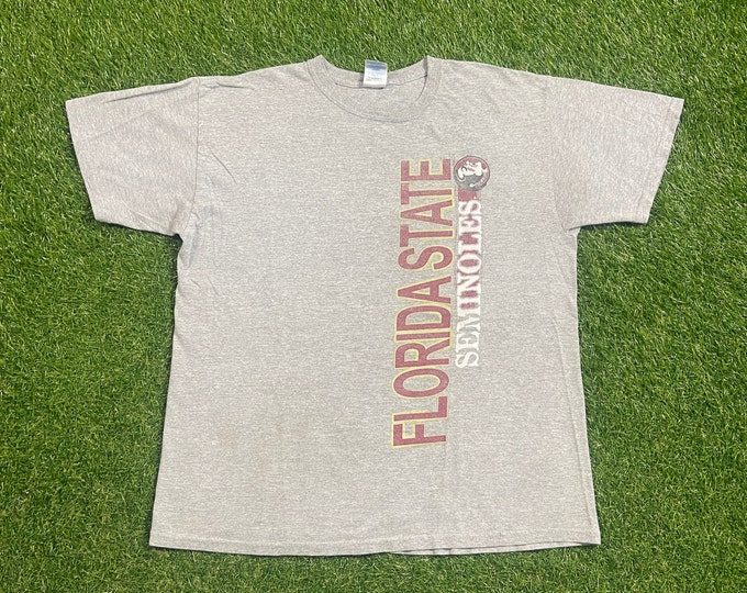 Vintage Florida State University Seminoles T Shirt Tee Size Large L NCAA College Football FSU Tallahassee 1990s 90s