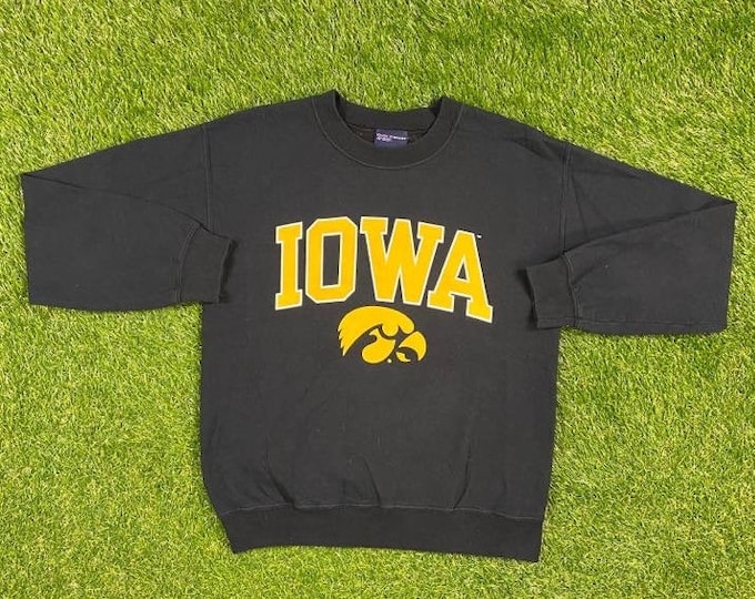 Vintage University of Iowa Hawkeyes Crewneck Sweatshirt MV Sport Size Small NCAA College Football Cozy Warm Sweater Classic Pull Over
