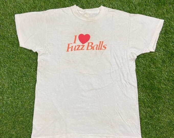 Vintage I Love Fuzz Balls T Shirt Tee Size Small Seagrams Drink Alcohol Party Night Life Classic Liquor Whiskey 1980s 80s