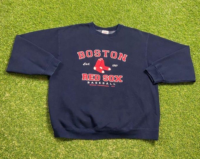 Vintage Boston Red Sox Crewneck Sweatshirt Size Xtra Large XL MLB Baseball New England Massachusetts Pull Over Oversized 1990s 90s