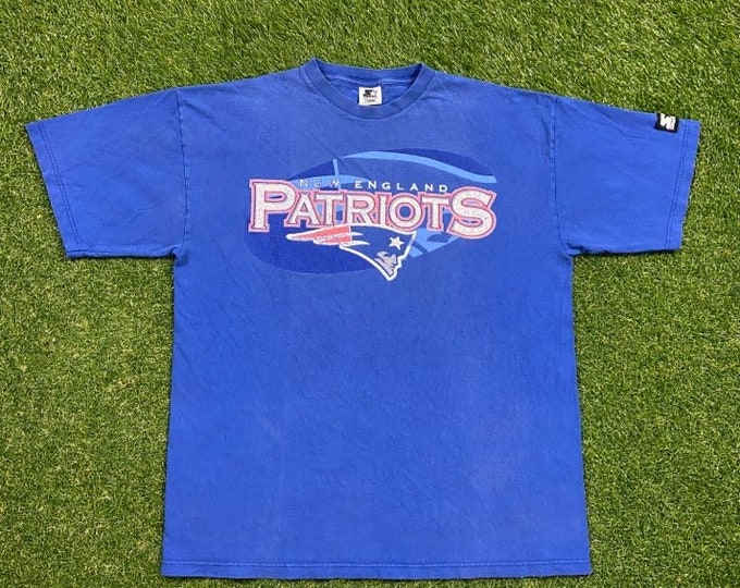 Vintage New England Patriots T Shirt Tee Starter Made USA Size Large L NFL Football Boston Massachusetts Brady