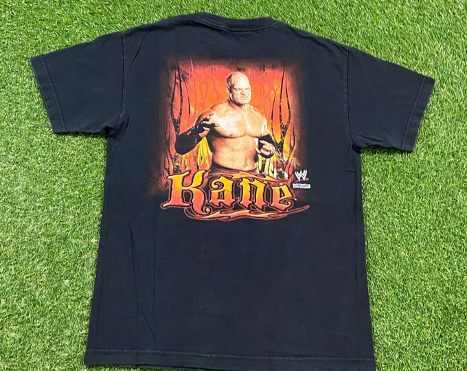 Vintage WWE Kane T Shirt Tee Size Small S World Wrestling Entertainment WWF Dwyane The Rock Johnson Steve Austin 00s