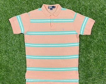 Camisa polo vintage Ralph Lauren, fabricada nos EUA, tamanho G (L) RL American Apparel