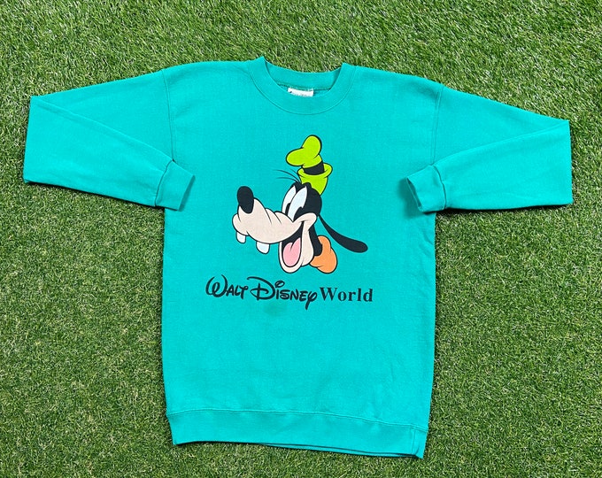 Vintage Goofy Crewneck Sweatshirt WDW Kids Made USA Size Youth XL Walt Disney World Magic Kingdom Disneyland Mickey Mouse Pull Over 1990s