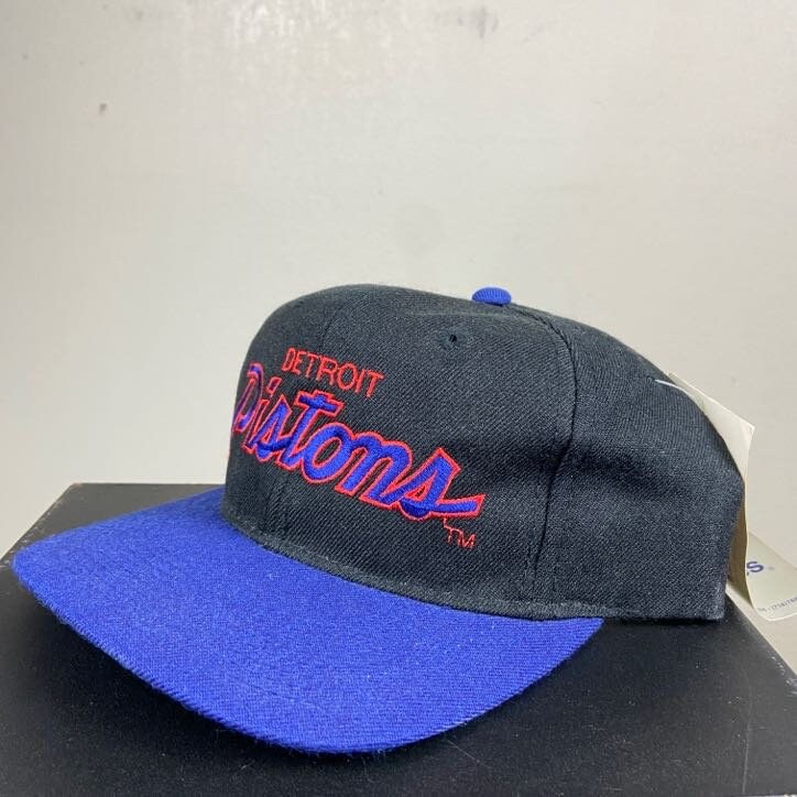 NWOT Vintage DETROIT PISTONS Old Logo Adjustable Snapback Hat Sm/Med By GCC