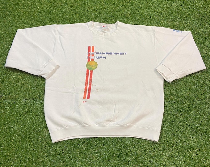 Vintage Nike Tennis Crewneck Sweatshirt Made USA Size Large L US Open Serena Williams Andre Agassi Wimbledon Australia Open 1990s 90s